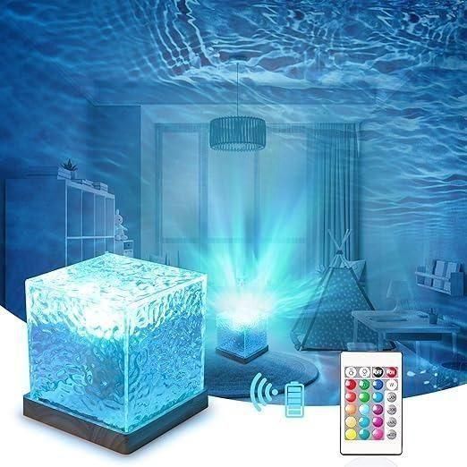 16 Color Rotating Ocean Night Lamp with Remote | Northern Lights for Room, Lobby, Bathroom