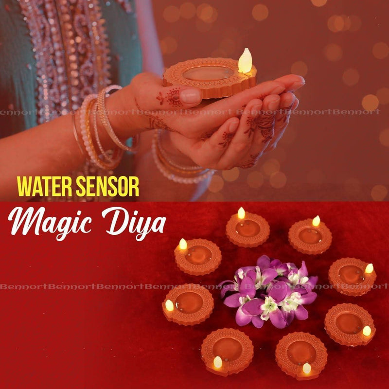 LED Light Water Sensor Diyas Plastic with, Ambient Lights, (Pack of 24)