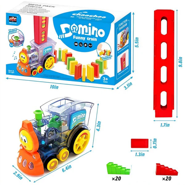 HASHONE Domino Dash Train: Kids Educational Toy with Light & Sound