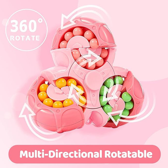 2-in-1 Triangle Rotating Puzzle & Spinner Magic Bean Fingertip Toy (Random Colour)