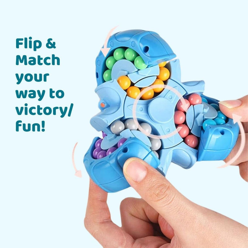 2-in-1 Triangle Rotating Puzzle & Spinner Magic Bean Fingertip Toy (Random Colour)