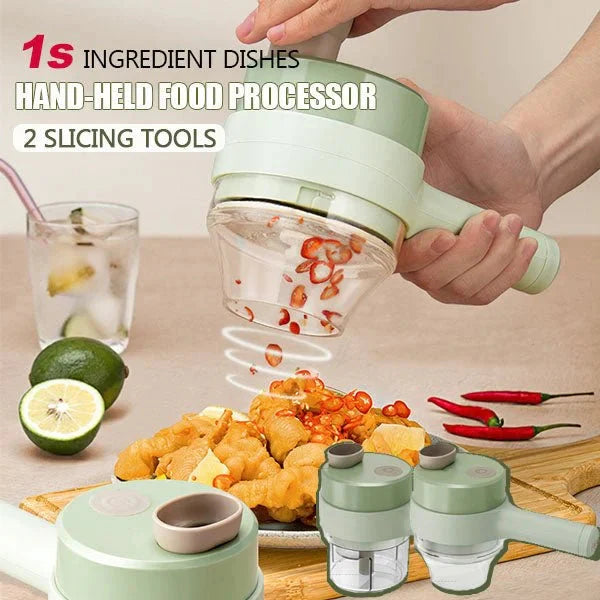 Best Cutter in the Market - Portable 4 In 1 Electric Vegetable Cutter Set