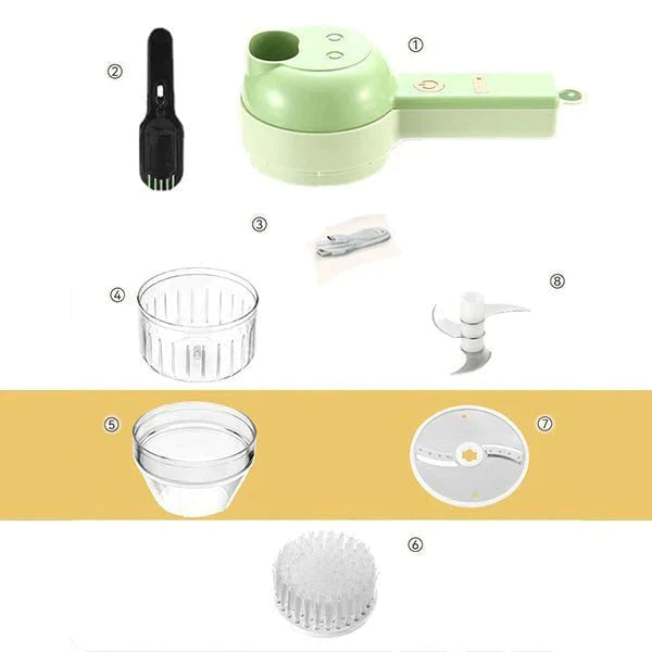 Best Cutter in the Market - Portable 4 In 1 Electric Vegetable Cutter Set