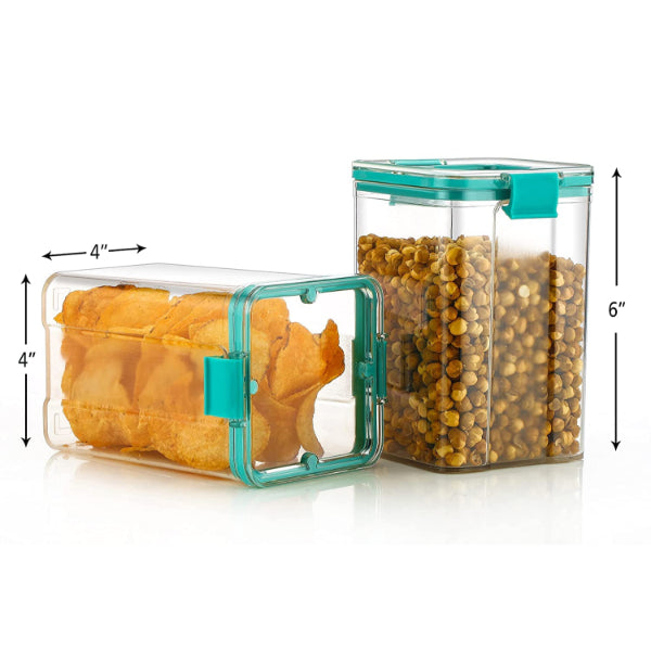 HASHONE Lock & Lock Classic Square Plastic Airtight Grocery Storage, Cereal Dispenser Storage Container (1100 ML)