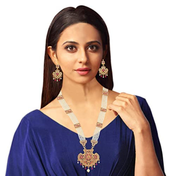 Necklace for Women | Rani Necklace Alloy Gold-plated Jewellery Set (Multicolor)