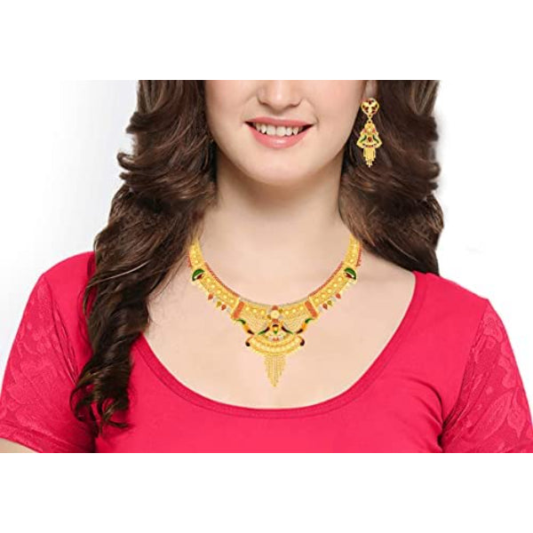 Traditional Gold Choker Necklace  | Premium Choker Golden Jewellery | Necklace Set For Women