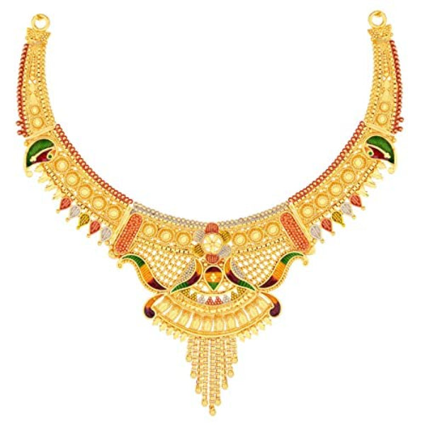 Traditional Gold Choker Necklace  | Premium Choker Golden Jewellery | Necklace Set For Women