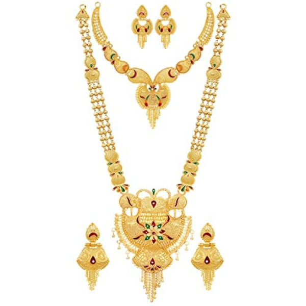 Traditional Gold Choker Necklace  | Premium Choker Golden Jewellery | Necklace Set For Women