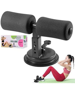 Sit-Up Bar with Ankle Support, Portable Adjustable Sit-ups Assistant Device, Self-Suction Sit-up Floor Bar Abdominal Leg Muscle Training Device