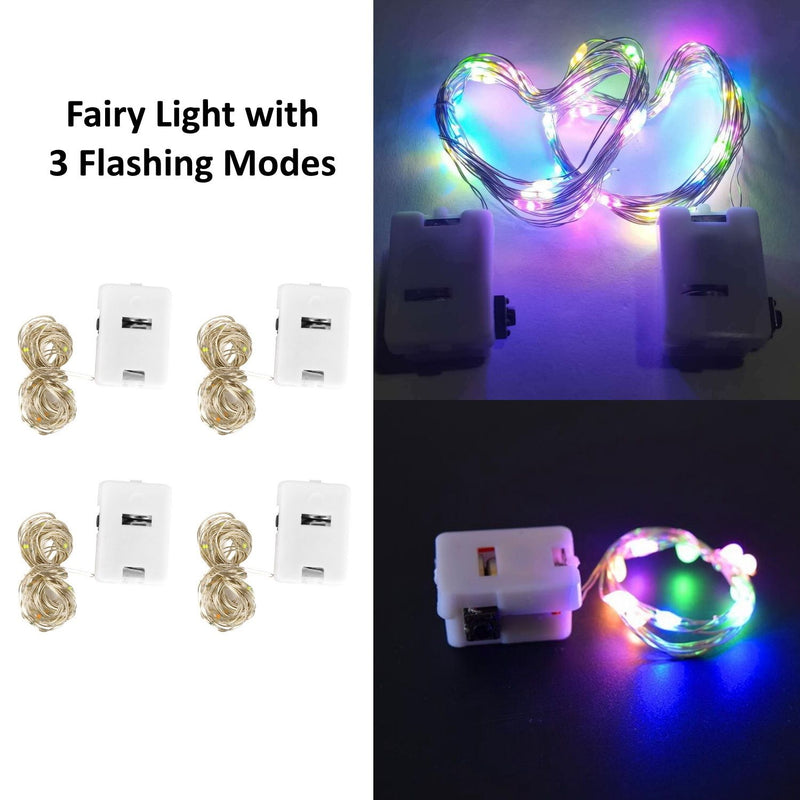 HASHONE - 20 LED Multicolor Flashing Fairy Light (Pack of 4)