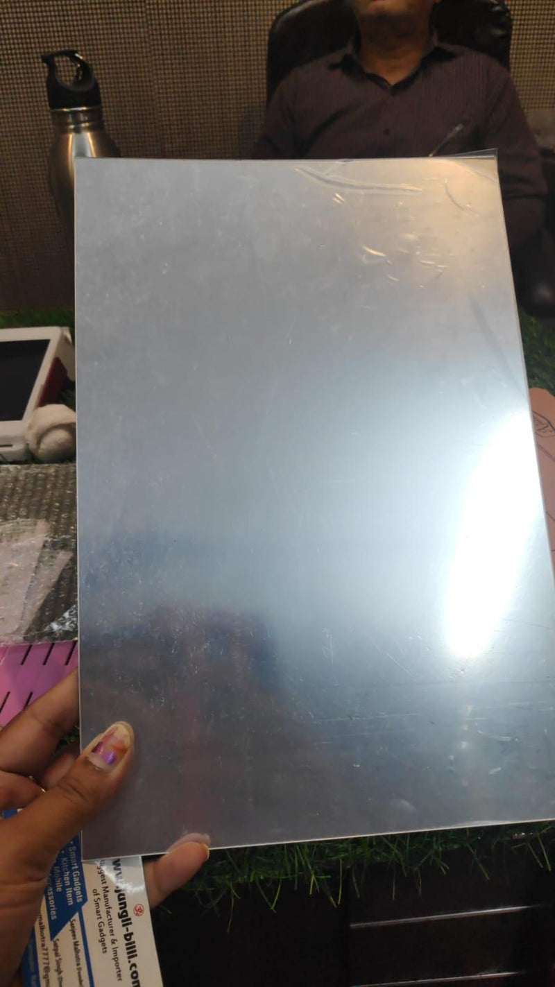 Mirror Sticker- Rectangle Self Adhesive Silver Reflective Solar Film Mirror Sticker(Pack of 1)