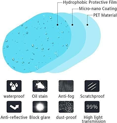 Car Mirror Rain Guard-Waterproof Anti Fog Car Film Rainproof Anti-Water Film Rear-View Mirror Film HD Nano Protective Clear Safe Driving Sticker(Pack of 2)