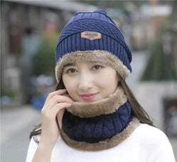 Unisex Winter Knit Beanie Cap Hat Neck Warmer Scarf