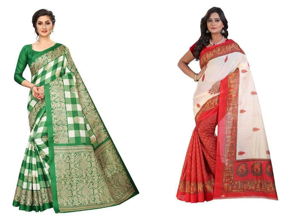 Delightful Mysore Silk Printed Combo Sarees (Pack of 2)