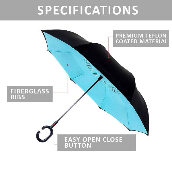 HASHONE Umbrella Windproof, Reverse Umbrella, Umbrellas for Women with UV Protection, Upside Down Umbrella with C-Shaped Handle ( Multicolor )