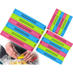 HASHONE Multipurpose Food Snack Plastic Bag Clip Sealer / Packet Sealer Clamps / Manual Vacuum Bag Sealer / Food Pouch Clip / Bag Zipper for Home Kitchen - Multicolor | 18 Pcs  (Pack of 1)