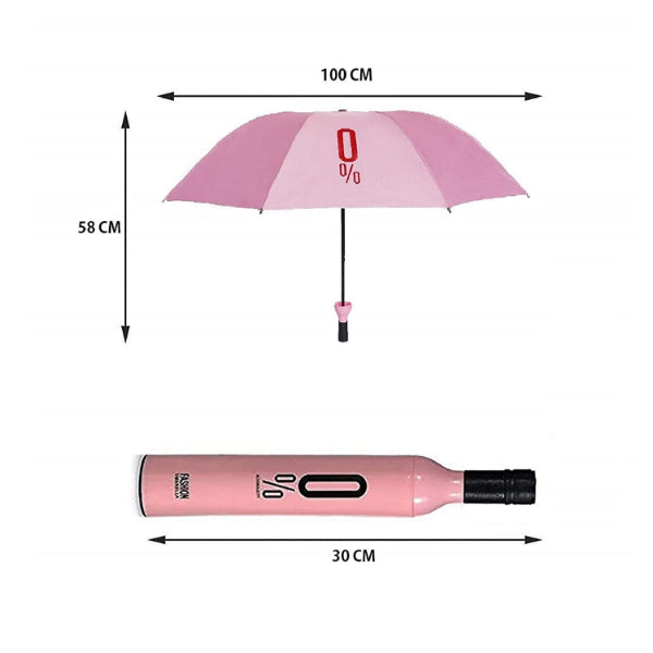 HASHONE Umbrella for Man and Woman, Big Size Foldable Bottle Umbrella, Windproof Double Layer Light Weight Portable Umbrella with Bottle Cover for UV Protection and Rain (Pack of 1)