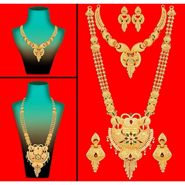 Traditional Gold Choker Necklace  | Premium Choker Golden Jewellery | Necklace Set For Women