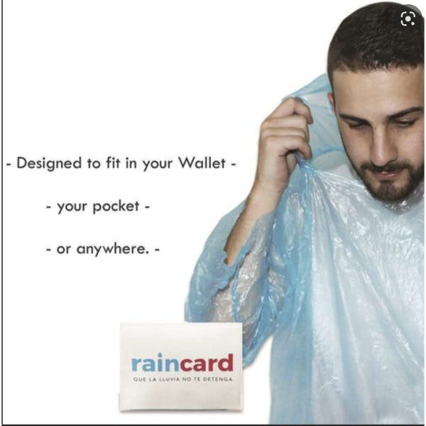 HASHONE Unisex Plastic Credit Card Sized Raincoat (Pack of 5)