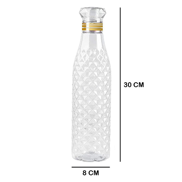 HASHONE Crystal Diamond Water Bottle, Set of Bottles for Fridge, Sports, Travelling Water Bottle Transparent (1000 ML)