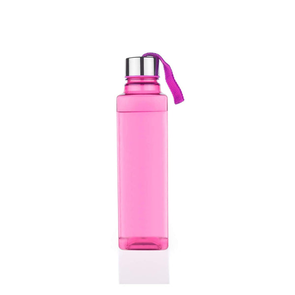 HASHONE Plastic, Polyethylene Terephthalate All New Square Shape Water Bottle 1L (Multicolor) - 6 Pieces