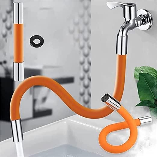 Faucet- Foaming Extension Tube,360 Degree Adjustable Sink Drain Extension Tube Faucet Lengthening Extender for Bathroom Kitchen