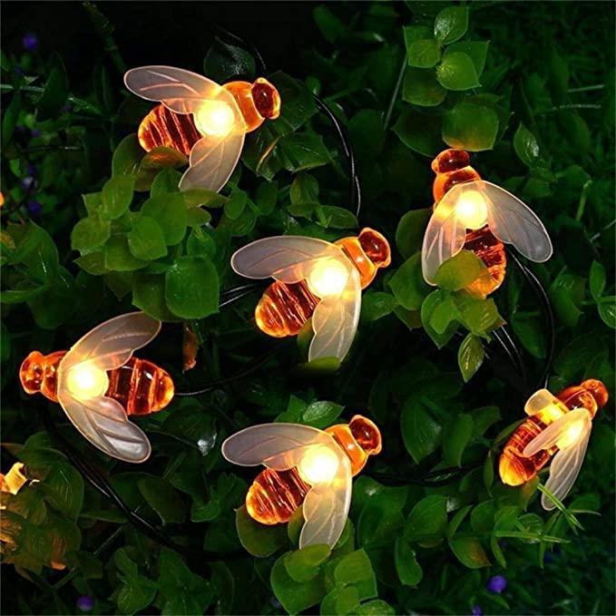 HASHONE - Bee Lights-Honey Bee Fairy String Lights?7M/24Ft 8 Mode Waterproof Outdoor/Indoor Garden Lighting