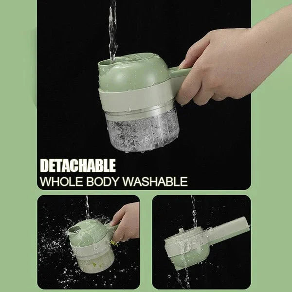 Best Cutter in the Market - Portable 4 In 1 Electric Vegetable Cutter Set