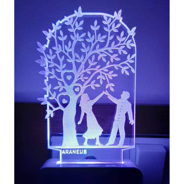 HASHONE 3D Stylish Night Lamp Tree Shape for Lovely Couple Night Lamp with 7 Color Changing Light for Gift,for Bedroom, livingroom