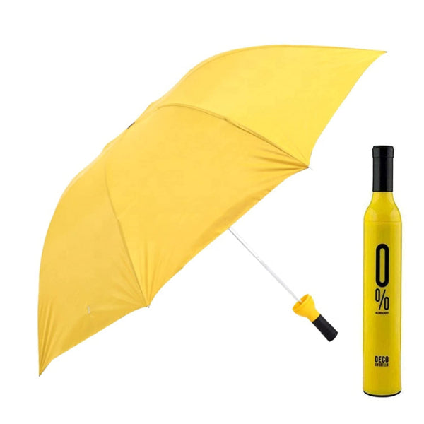 HASHONE Umbrella for Man and Woman, Big Size Foldable Bottle Umbrella, Windproof Double Layer Light Weight Portable Umbrella with Bottle Cover for UV Protection and Rain (Pack of 1)