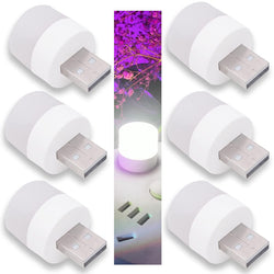 HASHONE USB Lights by Night Plug-in Mini LED Bulb Portable Compact Night Light,Ideal for Bedroom Bathroom Nursery Hallway Kitchen,Car Outdoor USB Atmosphere Light ( Set Of 6 ) ( White Light )