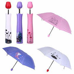 HASHONE Creative Rose Flower Case Lightweight Waterproof UV Protection Mini Compact Foldable Design Travel/Portable Umbrella with Compact Bottle