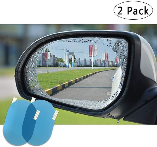 Car Mirror Rain Guard-Waterproof Anti Fog Car Film Rainproof Anti-Water Film Rear-View Mirror Film HD Nano Protective Clear Safe Driving Sticker(Pack of 2)