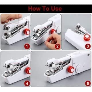 Hand Stitch Machine-Handheld Cordless Portable White Sewing Machine for Home Tailoring, Hand Machine