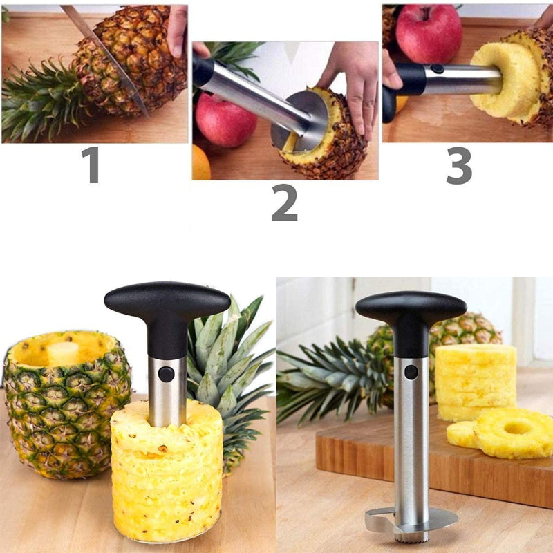 HASHONE Food Grade Stainless Steel Pineapple Cutter, Upgraded, Reinforced, Thicker Blade, Pineapple Corer Slicer Peeler, Kitchen Pineapple Corer & Slicer Tool with Sharp Blade for Diced Fruit Rings