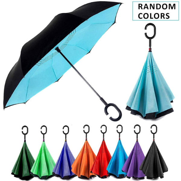 HASHONE Umbrella Windproof, Reverse Umbrella, Umbrellas for Women with UV Protection, Upside Down Umbrella with C-Shaped Handle ( Multicolor )