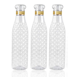 HASHONE Crystal Diamond Water Bottle, Set of Bottles for Fridge, Sports, Travelling Water Bottle Transparent (1000 ML)