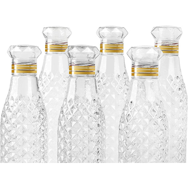 HASHONE Crystal Diamond Water Bottle, Set of Bottles for Fridge, Sports, Travelling Water Bottle Transparent (1000 ML)