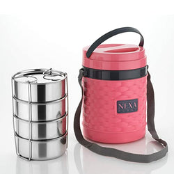 HASHONE - NEXA 4 Layer Inner Stainless Steel Lunch Box, Seal Tiffin Box, Leakproof Airtight Container, 4 Lunch Box 800ml