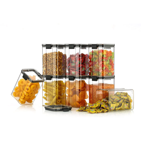 HASHONE Lock & Lock Classic Square Plastic Airtight Grocery Storage, Cereal Dispenser Storage Container (1100 ML)