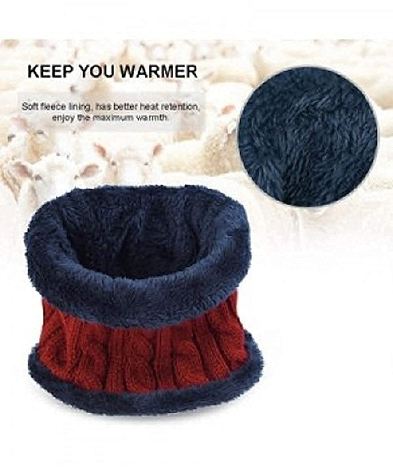 Winter Knit Neck Warmer Scarf and Set Skull Cap for Men Women Winter Cap for Men 2 Piece Combo Pack