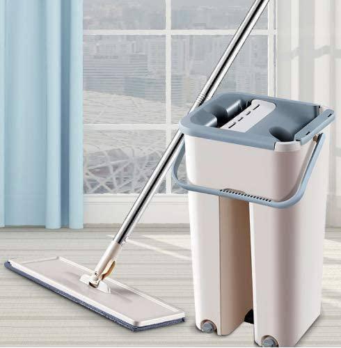 Super Flat Mop With Bucket And 2 FREE Microfiber Pad (Made for Smart Indians)