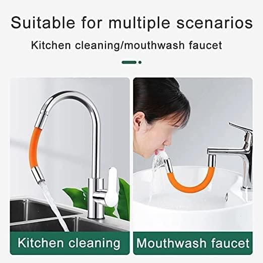 Faucet- Foaming Extension Tube,360 Degree Adjustable Sink Drain Extension Tube Faucet Lengthening Extender for Bathroom Kitchen