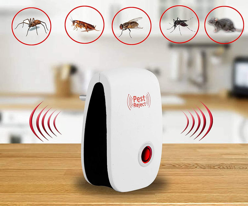 Pack Of 2 Mosquito Killer - Ultrasonic Pest Repeller For Rat, Mice, Cockroach, Insects, Ants, Mosquito Reject