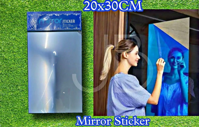 Mirror Sticker- Rectangle Self Adhesive Silver Reflective Solar Film Mirror Sticker(Pack of 1)