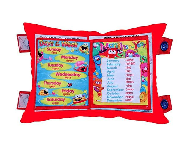 BHVMEY Alphabet, Numbers, Animals Learning Soft Cushion Baby Pillow Book for Up to 1 Year Kids Boys and Girls