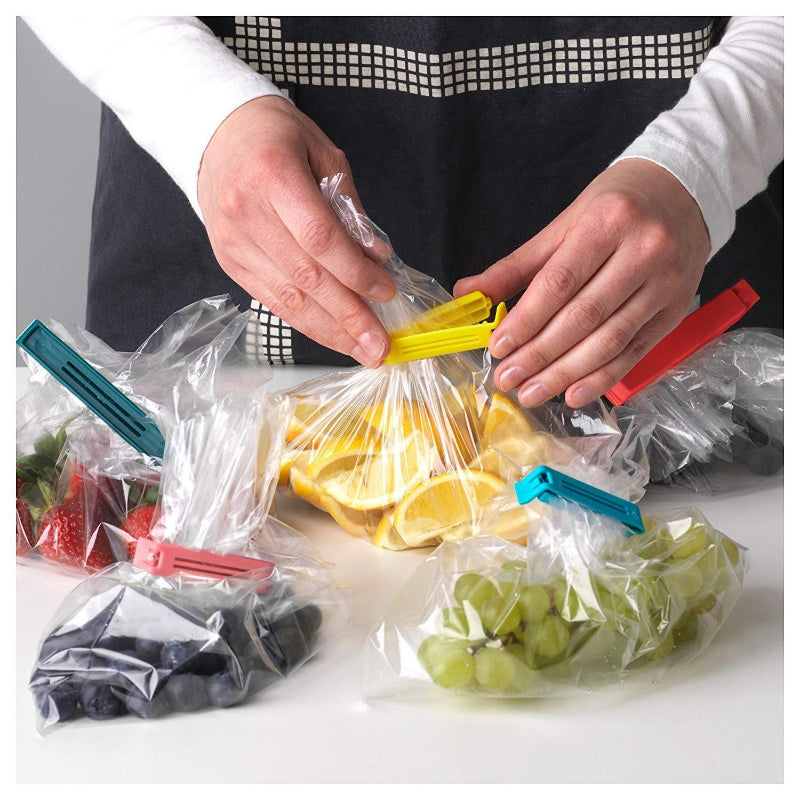 HASHONE Multipurpose Food Snack Plastic Bag Clip Sealer / Packet Sealer Clamps / Manual Vacuum Bag Sealer / Food Pouch Clip / Bag Zipper for Home Kitchen - Multicolor | 18 Pcs  (Pack of 1)