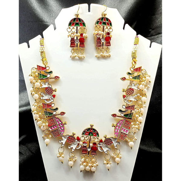 Traditional Gold Choker Necklace  | Premium Choker Golden Jewellery | Necklace Set For Women