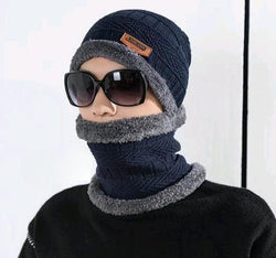 Unisex Winter Knit Beanie Cap Hat Neck Warmer Scarf