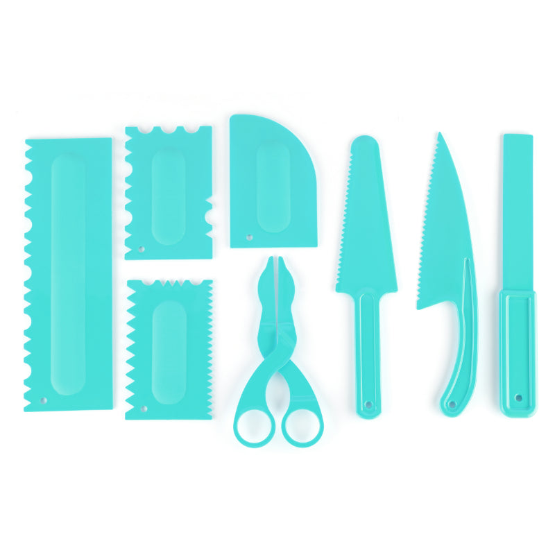 HASHONE Cake baking tool kit Kitchen set & Accessories Set / Scraper, Pallet Knife, Cake Nozzle Set | Cake Decoration Tools Combo for Making & Baking Cake at Your Kitchen & Bakery | Cake Table, Nozzle, Scrapper, Plastic Knife, Flower Lifter & Maker